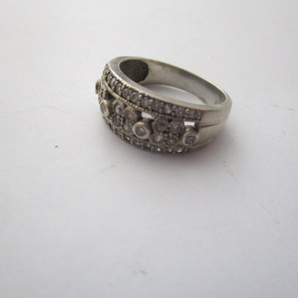 Vintage Antique Sterling Silver & Stones Fancy Ladies Ring