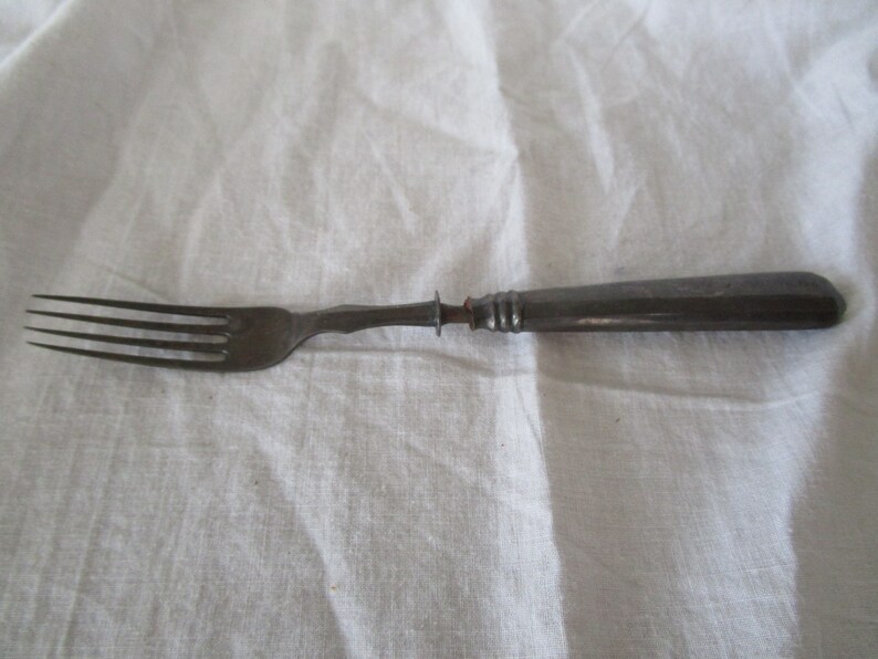 1849 Antique Coin Silver Handled Fork Engraved Name