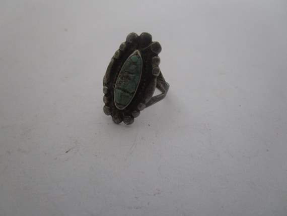 Antique Native American Sterling Silver & Turquoi… - image 1