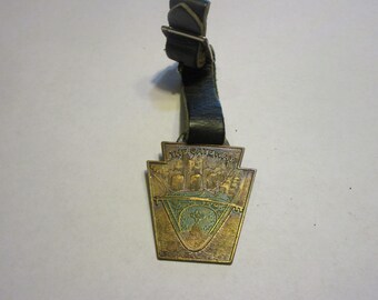 Antique Bronze Watch Fob &quot; The Gateway &quot; Pittsburgh Pennsylvania