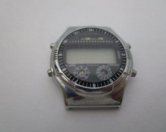 Retro 1980’s Chrome Chronograph Alarm Men's Wristwatch Digital