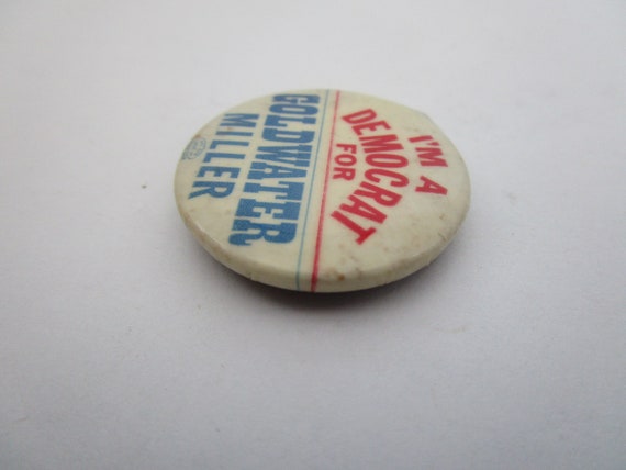 1964 Presidential Political Pin " I'm A Democrat … - image 2