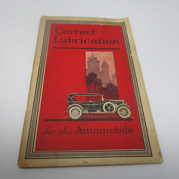 Rare 1923 Mobil oil Gargoyle Sales Brochure Catalog for Automobile