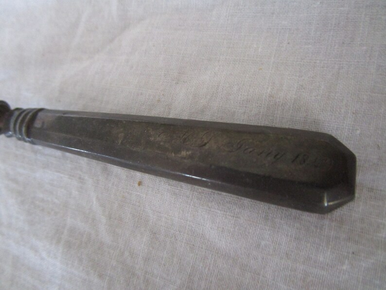 1849 Antique Coin Silver Handled Fork Engraved Name
