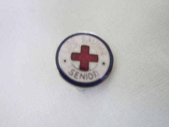 Antique Enameled Life Saving Senior Pinback