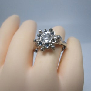 Vtg Designer Avon Faux Diamond & Sapphire Ring
