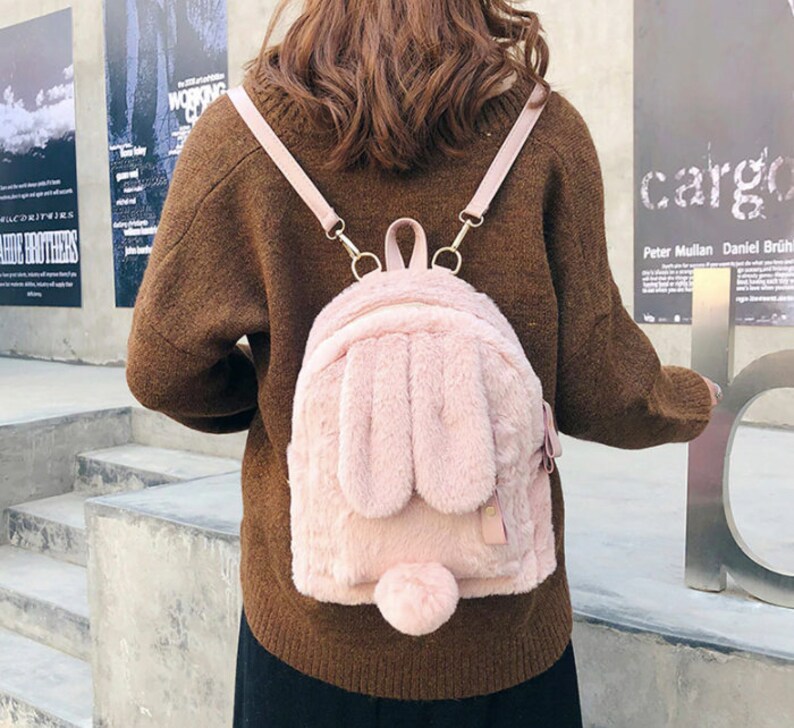 mini faux fur backpack