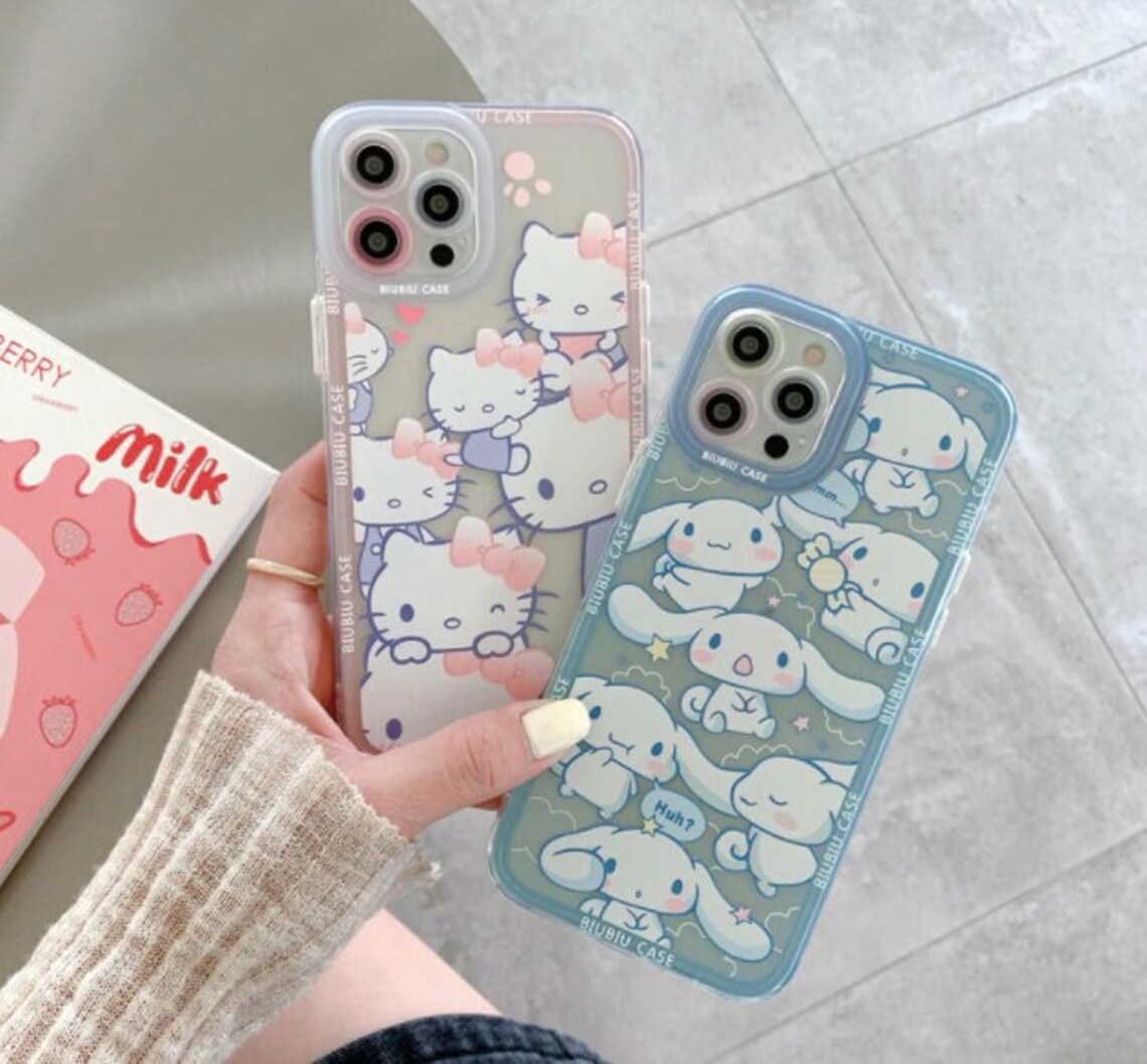 Cute Cartoon Cinnamoroll Hello Kitty Phone Case For iPhone 12 Etsy