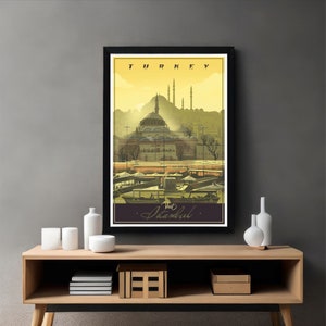 Istanbul Turkey Poster, Istanbul Turkey Poster, Istanbul Turkey Print, Illustration Art, Travel Posters, Travel Gifts, Wall Hanging