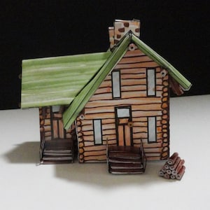 Montana Blockhaus Papier Haus Muster und Anweisungen Digital Download