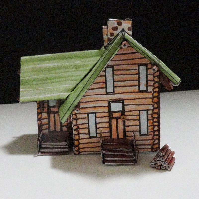 Cardboard House Pattern Etsy