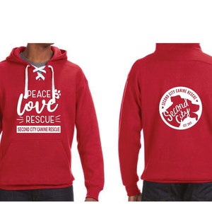 PEACE LOVE RESCUE | Sport Lace Premium Hoodie | Heavy Weight
