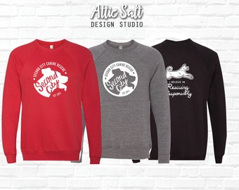 Raglan Sweatshirt --> 7 Logo Designs | 3 Sweatshirt Colors