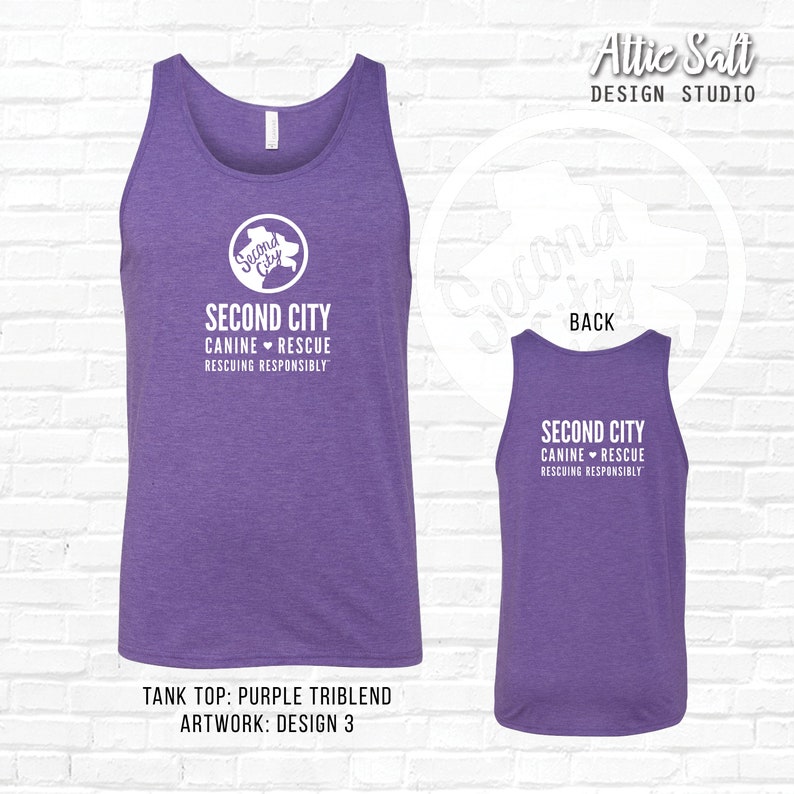 Jersey Tank Top 6 Logo Designs 7 Tank Colors Purple Heather