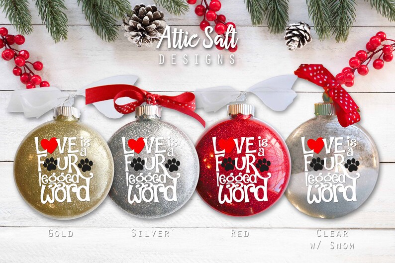 Love is a Four Legged Word, 4 Disc Ornament Personalized image 4