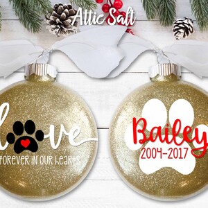 Dog Memorial Ornament | Personalized | Forever in Our Hearts - Etsy