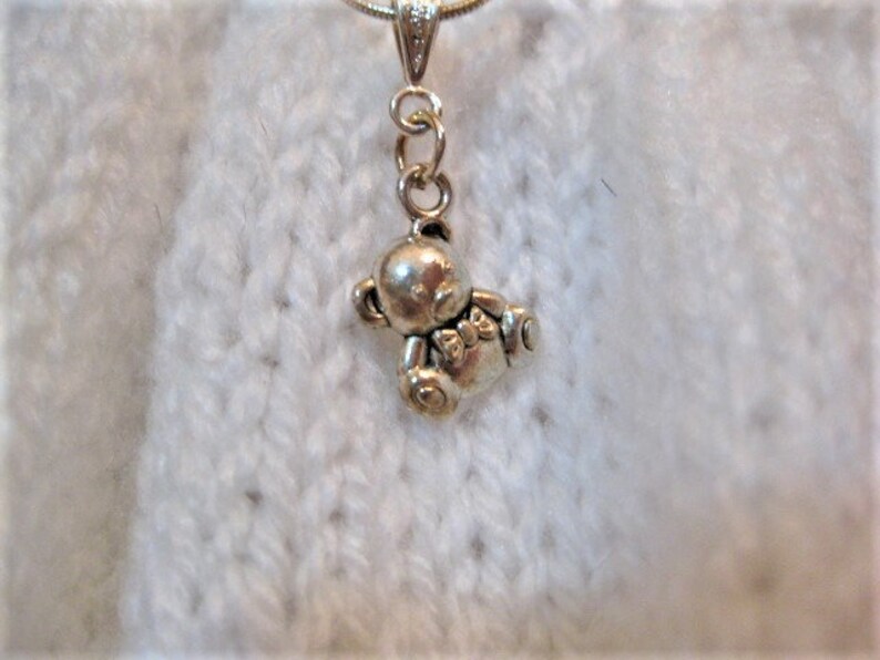 toddler necklace Infanttoddler silver teddy bear pendant necklace infant necklace teddy bear necklace