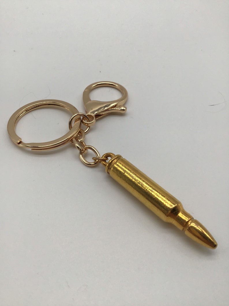 Brass bullet key chain hunters keychain gun lovers Etsy