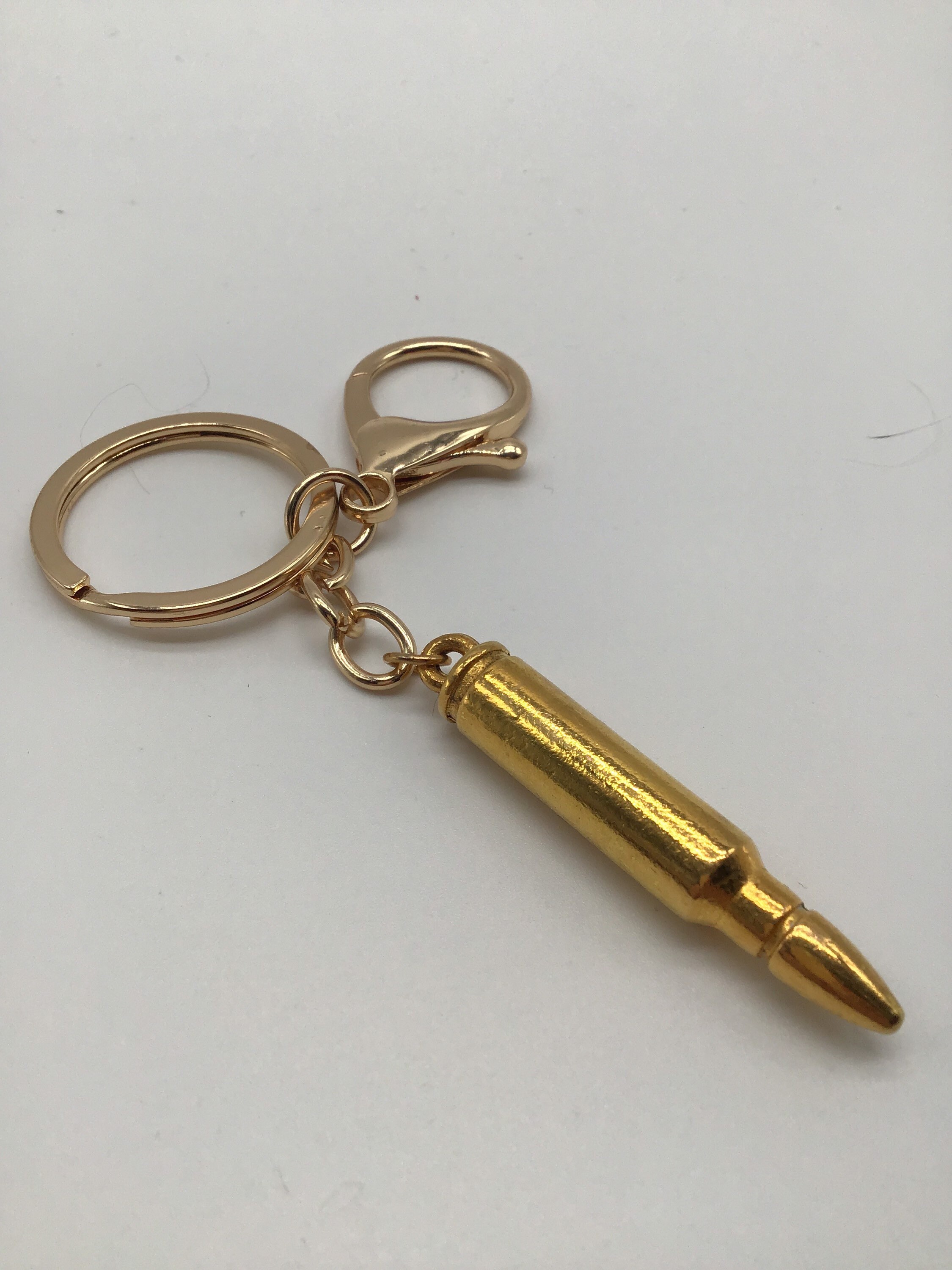 Brass bullet key chain hunters keychain gun lovers Etsy