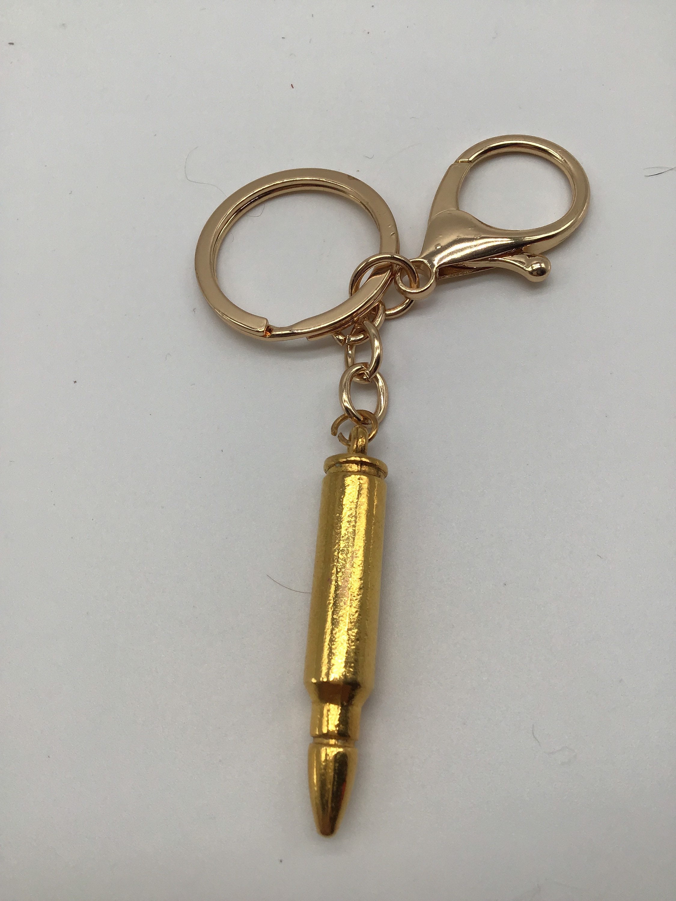Brass bullet key chain hunters keychain gun lovers Etsy