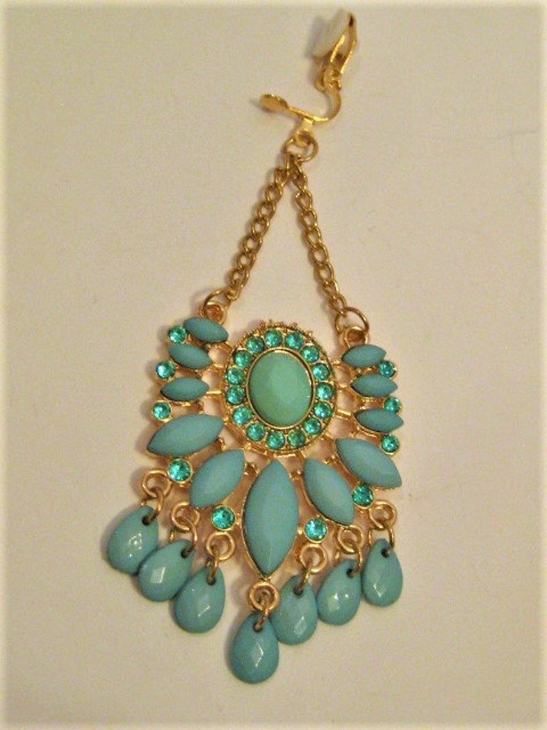 Native American turquoise clip on dangle earrings non-pierced Native American dangle earrings
