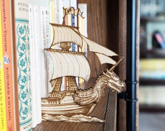 Dawn Treader Bookshelf Silhouette (Wood) inspired by The Chronicles of Narnia