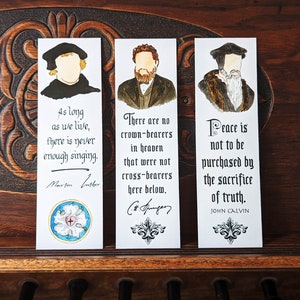 Reformed Theologians Set of 3 Bookmarks (Calvin, Luther & Spurgeon)