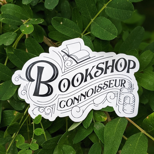 Bookshop Connoisseur Book Lover Sticker (Waterproof)