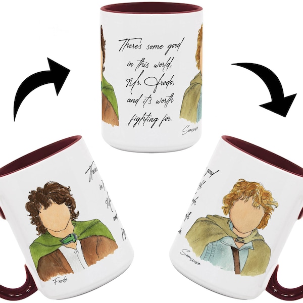 Frodo Baggings & Sam Gamgee Coffee Mug from The Lord Of The Rings (Large Size)