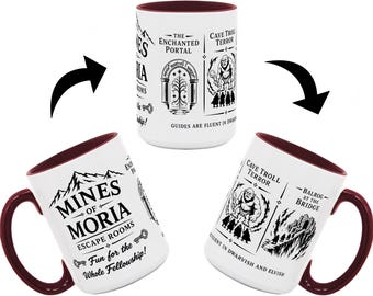 Taza de café de las Minas de Moria de El Señor de los Anillos (LoR) Escape Rooms