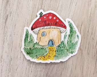 Mushroom Fairy House Sticker (Waterproof)