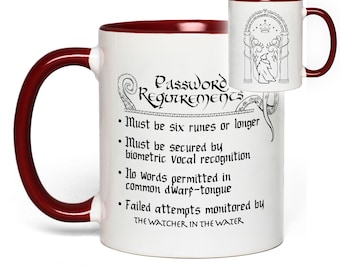 Lord of the Rings "Doors of Durin" Password Coffee Mug