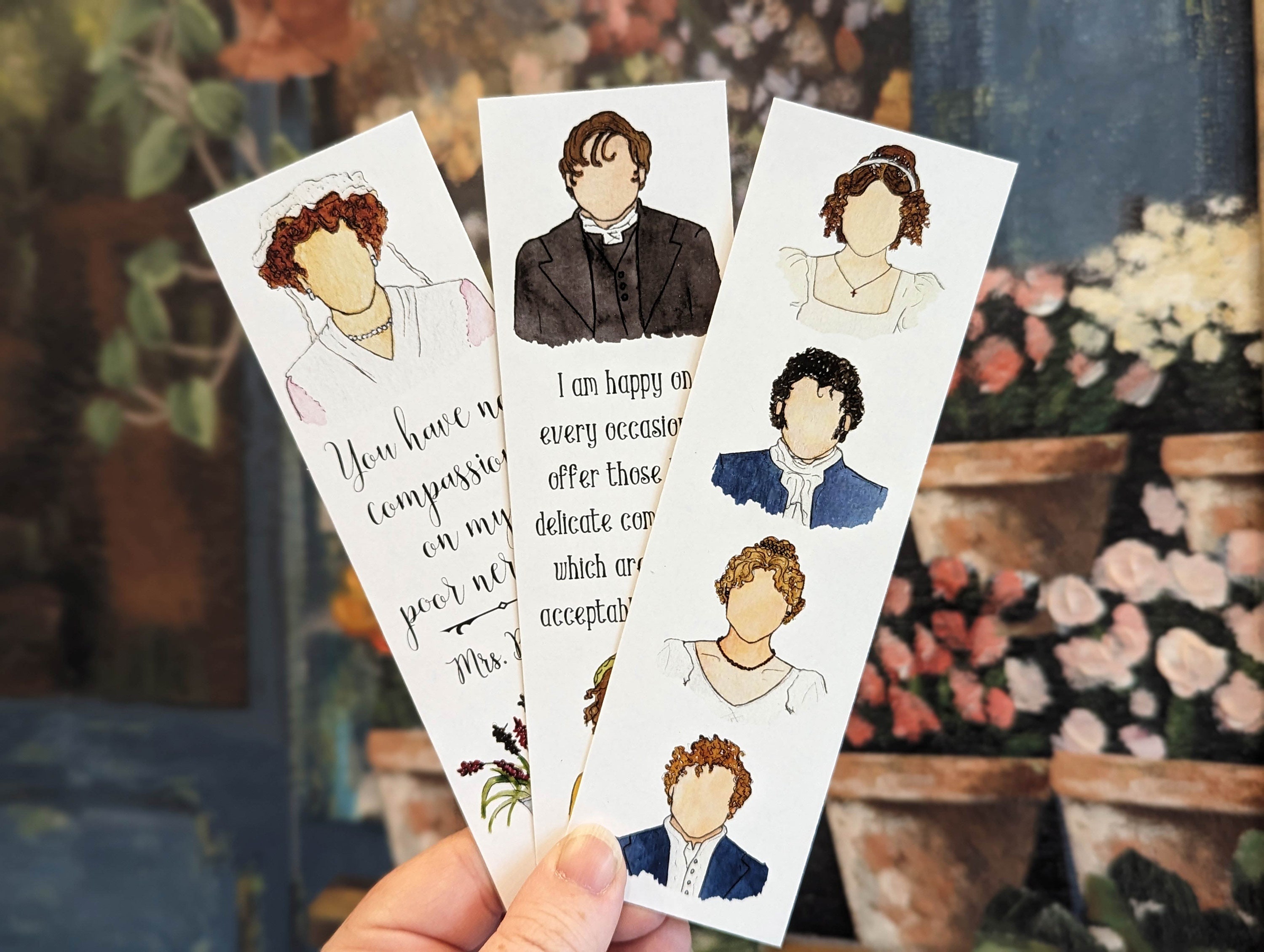 Jane Austen Set of 3 Bookmarks pride and Prejudice 