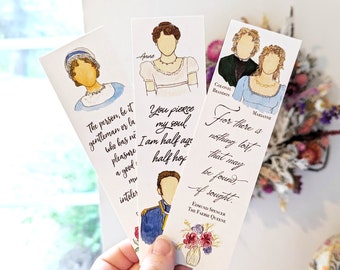 Jane Austen Set of 3 Bookmarks (Persuasion, Sense & Sensibility)