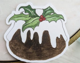 Christmas Pudding Sticker (Waterproof)
