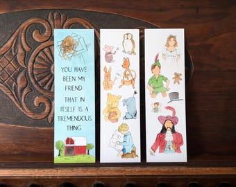 Classic Childhood Books Set of 3 Bookmarks (Peter Pan and Winnie the Pooh)