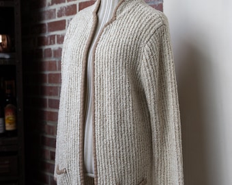 Vintage The Higbee Company Light Cream Textured Cardigan!