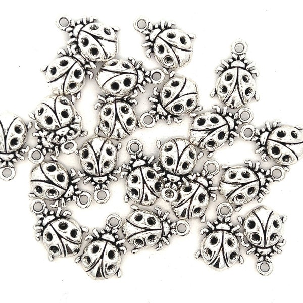 Insect Pewter Charms, Qty 10, Qty 50, Wholesale Lot, Dragonfly, Butterfly, Lady Bug, Metal Alloy Beads, DIY, Crafts,