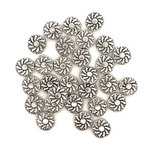 Sun Pewter Coin Bead, Spacer Bead, Wholesale Lot, Sunny, Round, Metal Alloy Beads