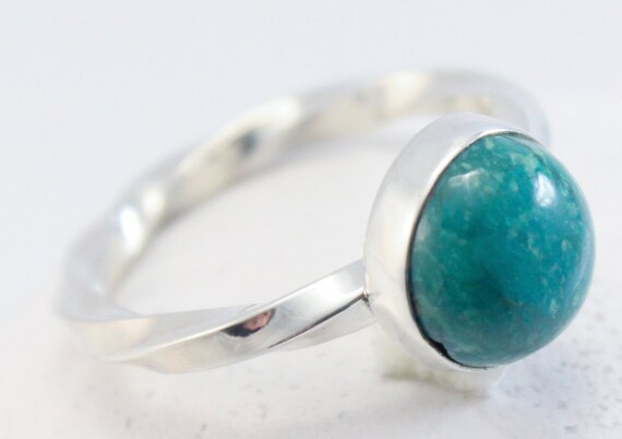 Amazonite Ring Silver Amazonite Ring Green Stone Ring Etsy