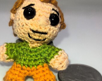 Shaggy-Inspired Mini Crochet Doll | Handmade Amigurumi Fan Art | Embroidery Floss Character Figure