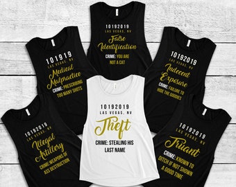 Criminal Bachelorette Tank Top, Funny Bridesmaid Shirts