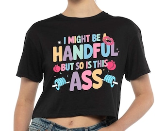Funny Women's Workout Crop Top, Gym Fitness Tee