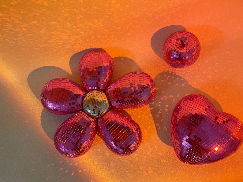 Pink Party With Pink Disco Flower Decorations Disco Pink Etsy