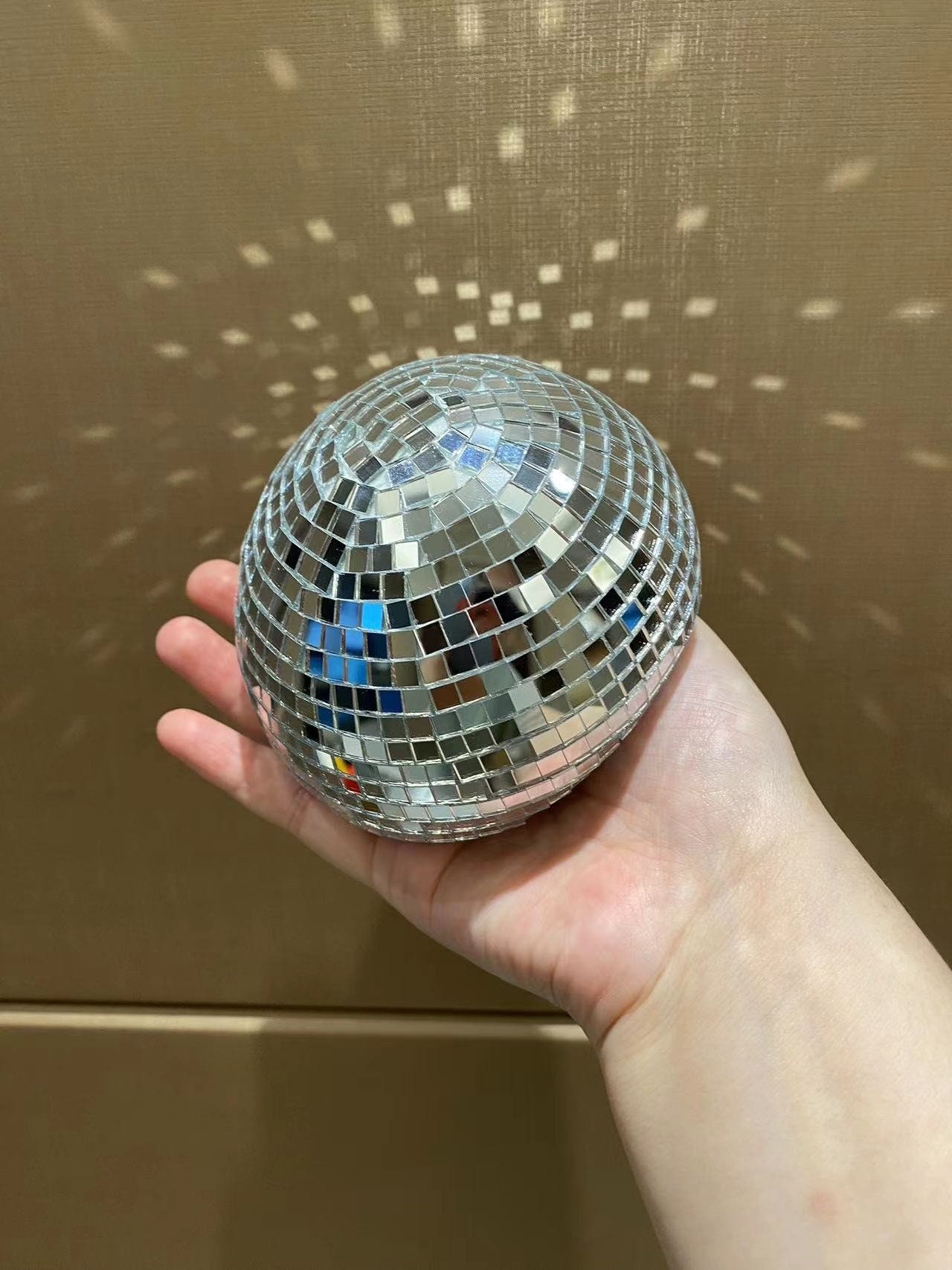 Disco Ball Silver Mirror Hand Cut Glass Mosaic Tiles 