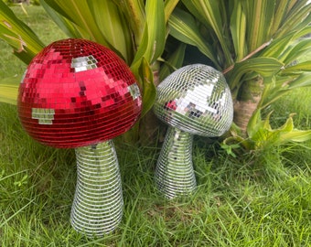 Exclusive New Products｜Living Room Decoration Glass Block Mushroom Disco Ball|Red Mushroom|Silver Mushroom