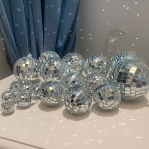 12 pcs 18 pcs 3cm\4cm\5cm\6cm\7cm\8cm Disco ball disco hanging decoration，Disco ball set