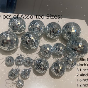 Set of 42 Mirrored Disco Balls Hanging Party|Silver Disco Balls|Wedding Decoration