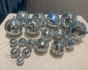 Quick delivery|12 pcs 18 pcs 3cm\4cm\5cm\6cm\7cm\8cm Disco ball disco hanging decoration