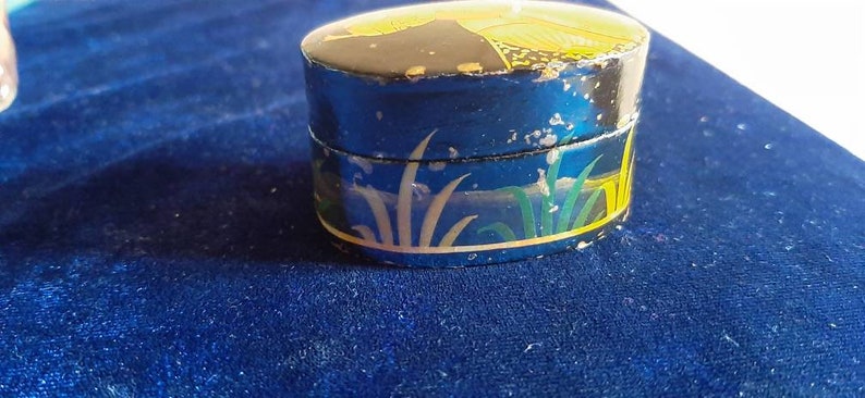 Decorative Indian lacquered pill box